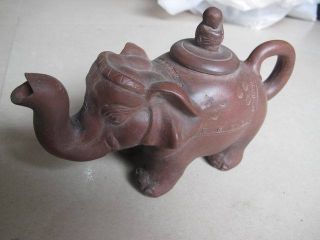 Chinese Yixing Zisha Teapot Elephant Shape Purplish Red 12 photo