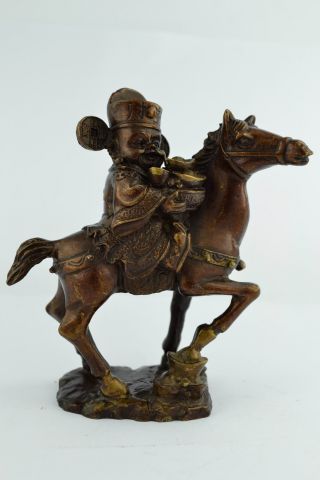China Collectibles Old Decorated Handwork Copper Horse Get Rich Statue ++++++++ photo