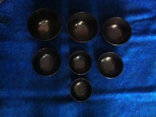 Chakra Set Of Tibetan Singing Bowls Black photo