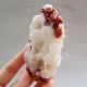 Fine Chinese Pick Carve Yellow Dragon Jade Plum Flower Sheep Statue Nr Other photo 4