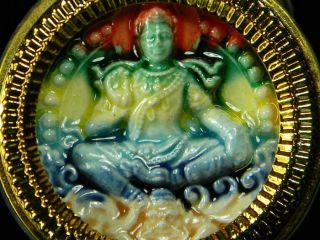 Real Magic Jatukam Ramathep Paint Pit Tah Phang Phrakan Yahn Back Buddha Amulet photo