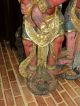 Antique Asian Carved Statues Figure Pair Lion Foo Dogs Temple Guards Other photo 3