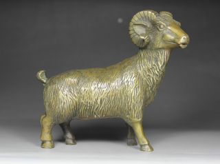 Chinese Old Copper Handwork Sheep Statue photo