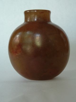 Fabulous Antique Chinese Snuff Bottle,  Carved Jade,  Moss Green photo