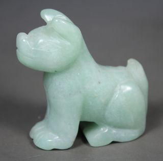 Chinese Old Jade Handwork Carving Loyal Dog Statue photo