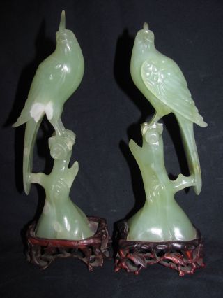 Pair Of Chinese Jade Figures Of Birds photo