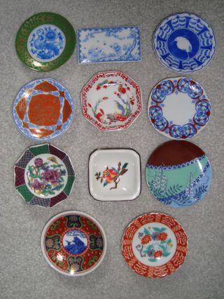 Asian Porcelain~set Of 11 Miniature Plates W/ Stands~japan~1982 Franklin Mint photo