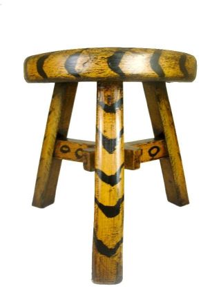 Chinese Tibetan Stool With Tigers Pattern photo
