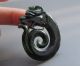 Chinese Hetian Black Green Jade Hollow Out Carved Dragon Pendant Nr Other photo 1