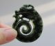 Chinese Hetian Black Green Jade Hollow Out Carved Dragon Pendant Nr Other photo 2