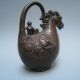 19in.  C A Beautifully Carved Horsehead Emperor Qianlong Flag Bronze Jug Nr Teapots photo 2