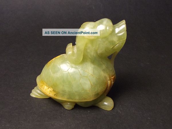 Js479 Rare,  Chinese Old Jade Handmade Engraving Dragon Turtle Other photo