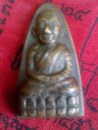 Antique Buddha Statue Loung Pooh Twoud Amulet Pendant Nr photo