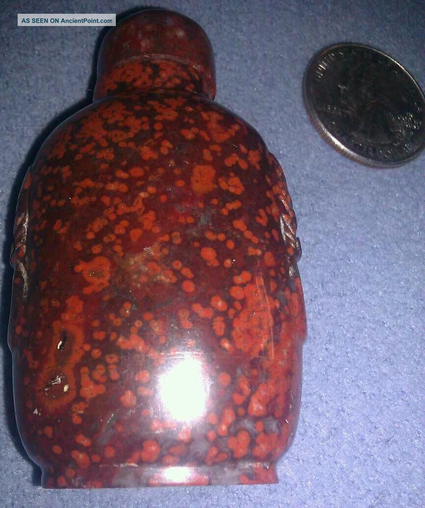 Solid Spotted Red Flower Jasper (rare) Antique Snuff Bottle Smoothly Carved Snuff Bottles photo