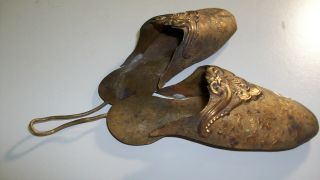 Antique Brass Asian Victorian Shoes Wall Decor Ca 1850 - 1899 photo