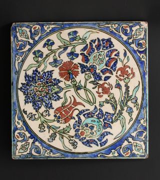 Antique Iznik Pottery (kutahya Pottery Tile,  Ottoman Turkey) photo