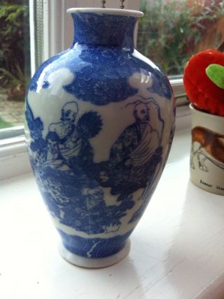 Chinese Transfer Print Blue And White Vase photo