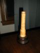Antique Japanese Bone Bud Vase Carved Wood Base Vases photo 1