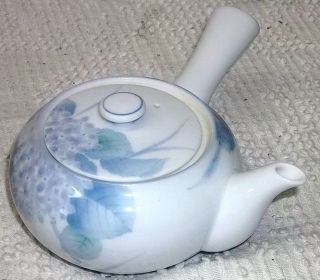 Vintage Blue & White Fukagawa Type Small Porcelain Teapot Hydrangeas photo