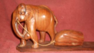 Thai Wood Carved Elephant photo