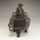 Chinese Bronze Incense Burner & Lid W Foo Dog & Qian Long Mark Nr Incense Burners photo 7