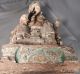 Antique Ming Emperor Carved Gilt Wood Fabric Terra Cotta Clay Seated Figure Men, Women & Children photo 10