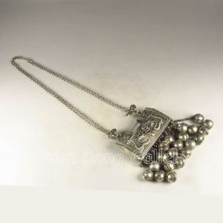 Chinese Silver - Plated & Bronze Pendant - Longevity Lock Nr photo