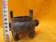Chinese Bronze Incense Burners Carven Pair Beast Words Old Heavy 19 Incense Burners photo 5