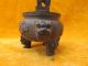 Chinese Bronze Incense Burners Carven Pair Beast Words Old Heavy 19 Incense Burners photo 8