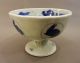 Antique 19thc Chinese Blue & White Porcelain Pedestal Footed Bowl Bowls photo 2