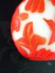 Chinese Peking Glass Hand - Carved Red Overlay On Milk Glass Snuff Bottle Snuff Bottles photo 5
