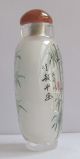 176 Peking Glass Hand Inside Painting Bamboo Snuff Bottle&gift Box Snuff Bottles photo 2