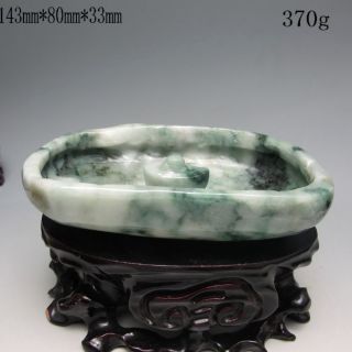 100% Natural Jadeite Jade Hand - Carved Brush Washer Nr/xb1855 photo