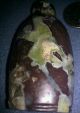 Solid Two Tone Jasper (rare) Antique Snuff Bottle W/carving Of Two Fish.  Awesome Snuff Bottles photo 5