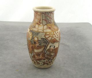 Japanese Satsuma Pottery Small Vase C 1920 photo