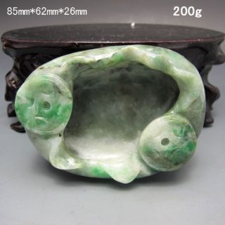 100% Natural Jadeite A Jade Hand - Carved Brush Washer Nr/bg1982 photo