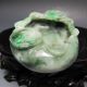 100% Natural Jadeite A Jade Hand - Carved Brush Washer Nr/bg1982 Brush Washers photo 1