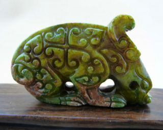 Chinese Classical Hand Carved Old Jade Beast Statue /10 - 030 photo