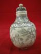 Antique Ch’ing Dynasty Chinese Oxbone Snuff Bottle Snuff Bottles photo 3