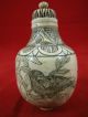 Antique Ch’ing Dynasty Chinese Oxbone Snuff Bottle Snuff Bottles photo 5