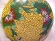Antique Yellow Enamel Flower & Leaf Cloisonne Brass Trinket Box China Boxes photo 1