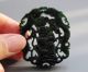 Chinese Hetian Black Green Jade Hollow Out Carved Dollpendant Nr Other photo 1