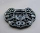 Chinese Hetian Black Green Jade Hollow Out Carved Bats Pendant Nr Other photo 4