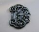 Chinese Hetian Black Green Jade Hollow Out Carved Bats Pendant Nr Other photo 5