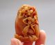 100% Chinese Yellow Dragon Jade Carved Pine Crane Pendant Nr Other photo 1