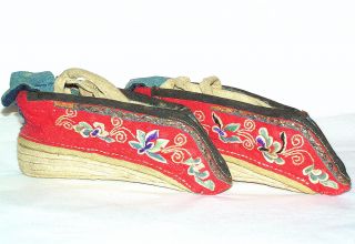 Lotus Shoes Chinese Slippers Embroidery Bound Feet Foot Binding Ls07 photo