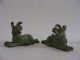11.  7cm Pair Of Ox Cattle Figurines Chinese Antique Bronze Paperweight Collection Other photo 1