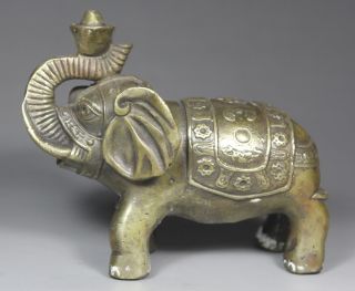 Chinese Handwork Elephant Old Copper Statue photo