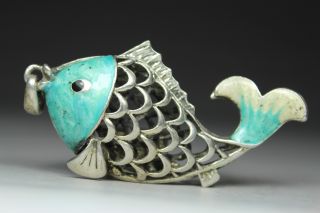 Chinese Old Jade Handwork Fish Pendant photo