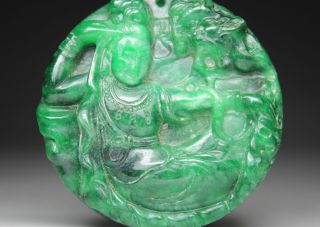 Chinese Old Jade Handwork Carving Belle Pendant photo